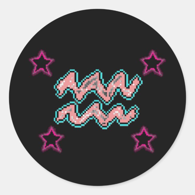 Pegatina Redonda AQUARIUS Stars (Anverso)