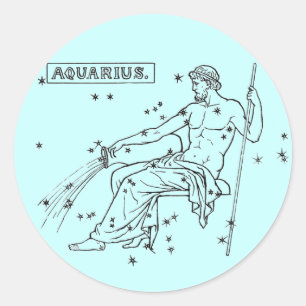 Pegatina Redonda Aquarius Stickr