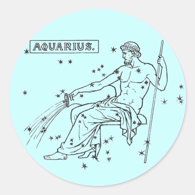 Pegatina Redonda Aquarius Stickr (Anverso)