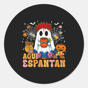 Pegatina Redonda Aquí Espantan Fantasmas Mexicanos De Halloween Sok