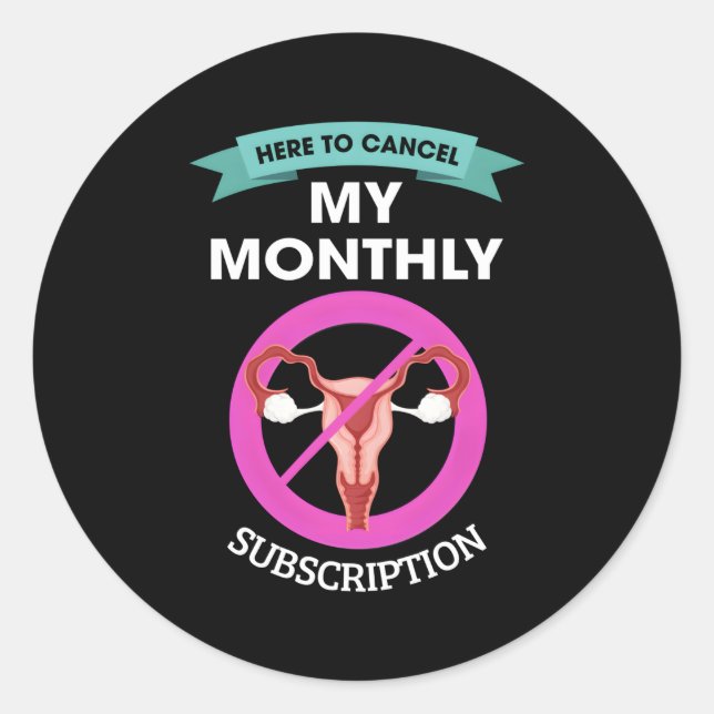 Pegatina Redonda Aquí Para Cancelar Mi Histerio De Suscripción Mens (Anverso)