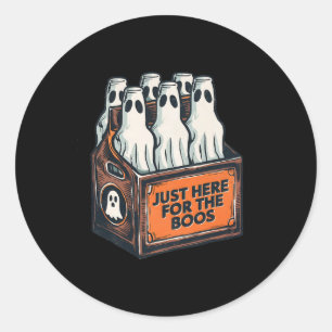 Pegatina Redonda Aquí Para El Boos Halloween 6 Pack Booze Ghost Bee