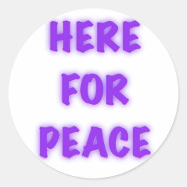 Pegatina Redonda Aquí por la paz