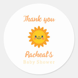 Pegatina Redonda Aquí viene el hijo Baby Shower