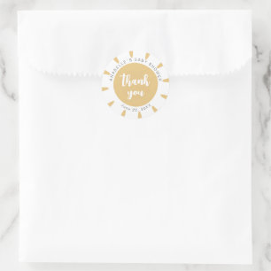 Pegatina Redonda Aquí viene el hijo Boho Minimalista Regalo de agra