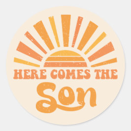 Pegatina Redonda Aquí Viene El Hijo De Dios Yo (Jesús)