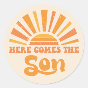 Pegatina Redonda Aquí Viene El Hijo De Dios Yo (Jesús)