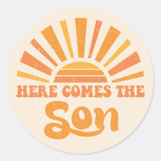 Pegatina Redonda Aquí Viene El Hijo De Dios Yo (Jesús)