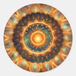 Pegatina Redonda Aquí viene el sol