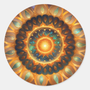 Pegatina Redonda Aquí viene el sol