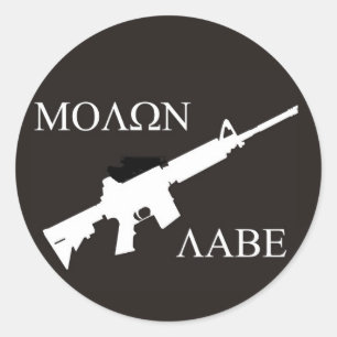 Pegatina Redonda AR-15 Molon Labe