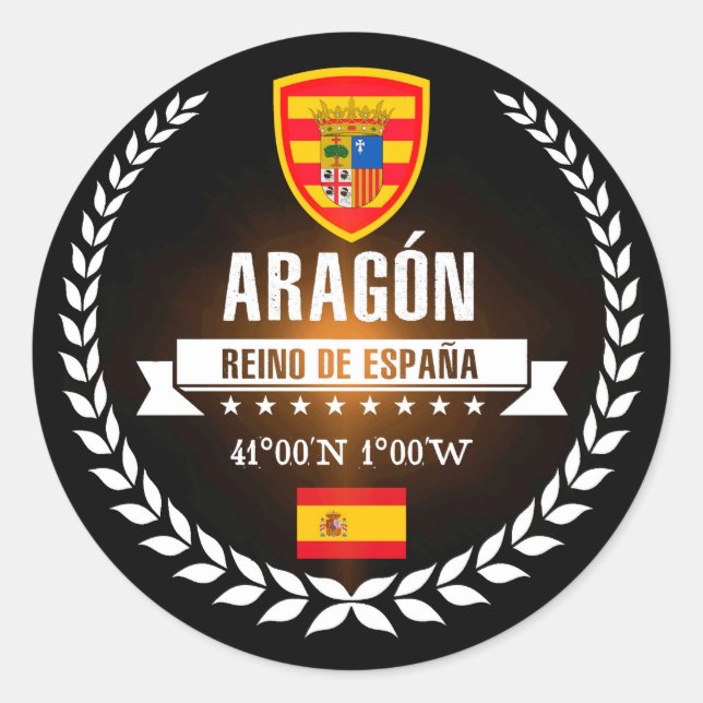 Pegatina Redonda Aragón (Anverso)