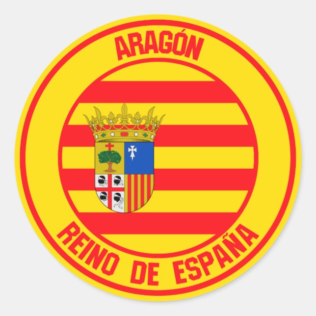 Pegatina Redonda Aragón Round Emblem (Anverso)