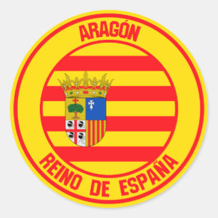 Pegatina Redonda Aragón Round Emblem