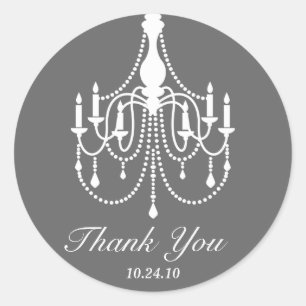 Pegatina Redonda Araña Blanca Gris Gracias