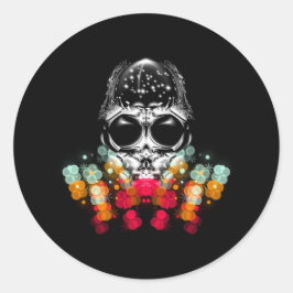 Pegatina Redonda Araña de caída de corte con Gorra dewdrop