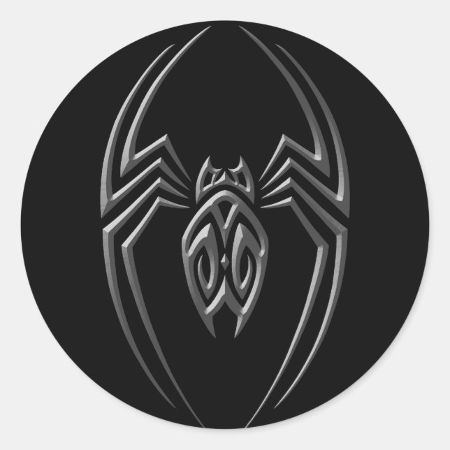Pegatina Redonda Araña de hierro oscuro (Anverso)