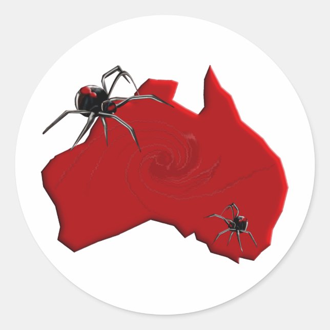 Pegatina Redonda Araña de retroceso Australia (Anverso)