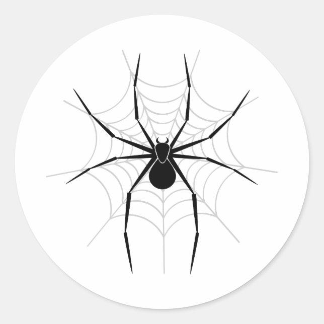 Pegatina Redonda Araña en una web (Anverso)