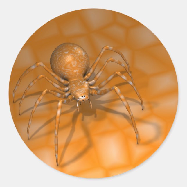 Pegatina Redonda Araña naranja (Anverso)