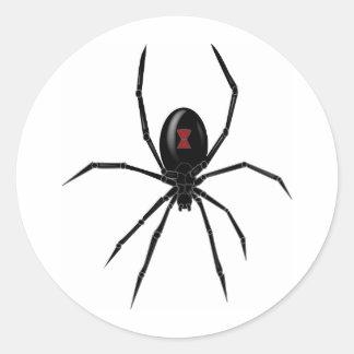 Pegatina Redonda Araña negra de WIdow