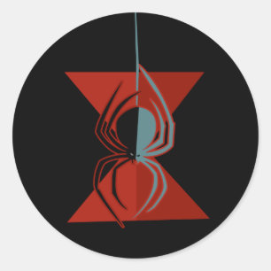 Pegatina Redonda Araña roja del reloj de arena