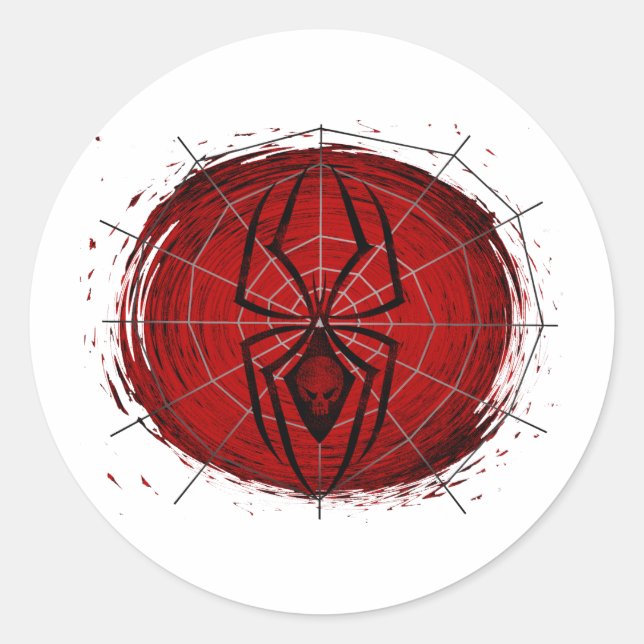 Pegatina Redonda Araña tribal (Anverso)