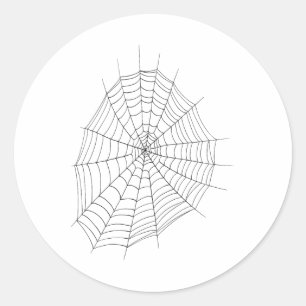 Pegatina Redonda Araña Y Araña Costuma De La Web Halloween Fácil