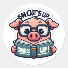 Pegatina Redonda Arañar, graduar - Volver a la escuela