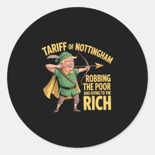 Pegatina Redonda Arancel de Nottingham - Arancel divertido anti Tru
