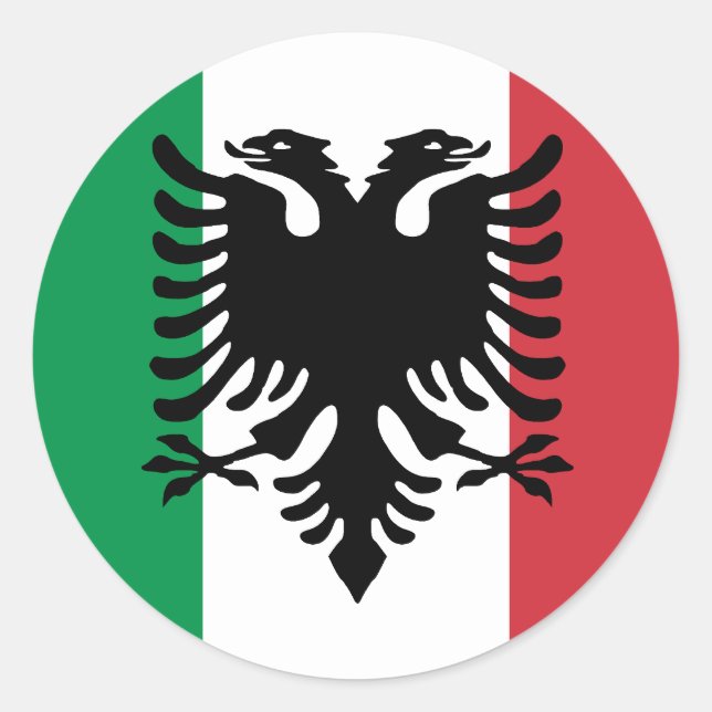 Pegatina Redonda Arberesh italiano, bandera italiana (Anverso)