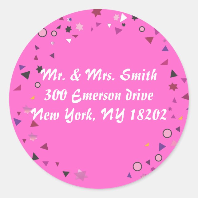 Pegatina Redonda Árbol abstracto de la vida Bat Mitzvah Invitación (Anverso)