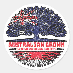 Pegatina Redonda Árbol australiano de Singapur