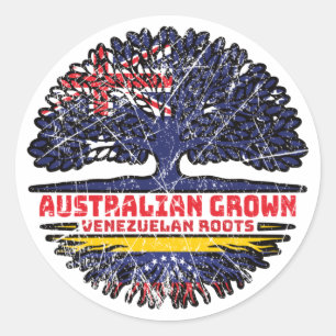 Pegatina Redonda Árbol australiano venezolano