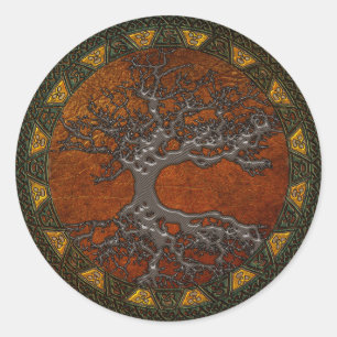 Pegatina Redonda Árbol celta de la vida