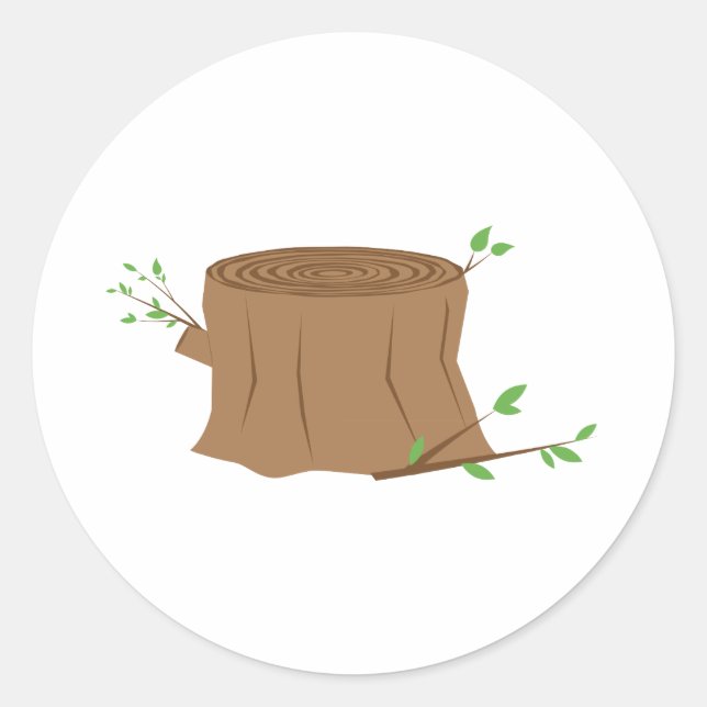 Pegatina Redonda Árbol con trompa (Anverso)