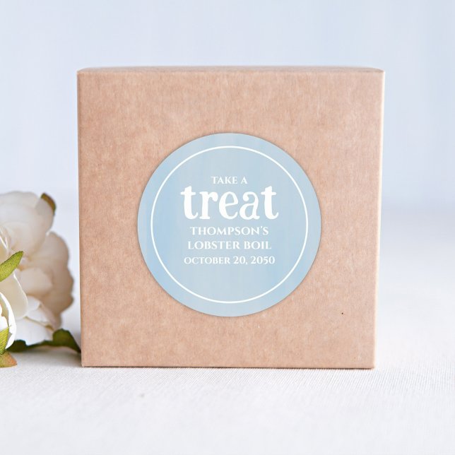 Pegatina Redonda Árbol de acuarela azul brillante azul simple (Subido por el creador)