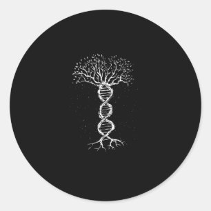 Pegatina Redonda Árbol de ADN