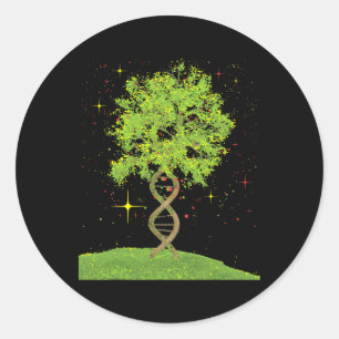 Pegatina Redonda Árbol de Adn - Biología Biológica Estudiante Cienc