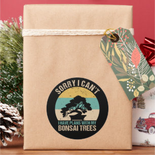 Pegatina Redonda Árbol de Bonsai - Jardinería en las plantas interi