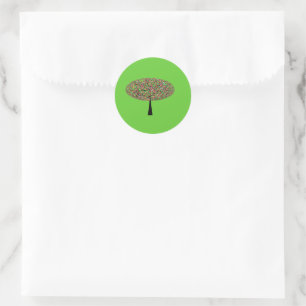 Pegatina Redonda Árbol de Caramelo