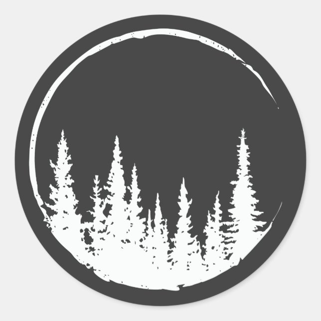 Pegatina Redonda Árbol de círculo florero amante de los bosques (Anverso)