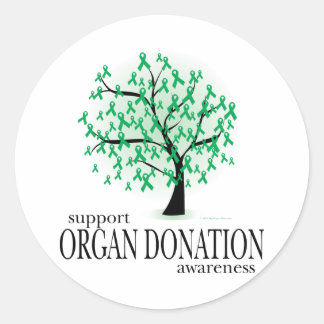 Pegatina Redonda Árbol de donación de órganos