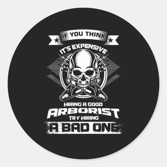 Pegatina Redonda Árbol de escalada Arboriculturista Naturaleza Aman (Anverso)