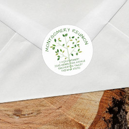 Pegatina Redonda Árbol de familia de año de reunión familiar