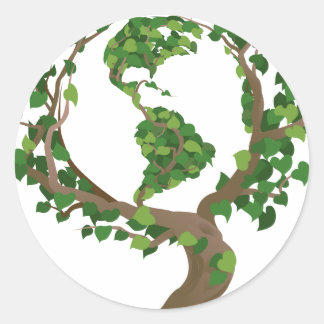 Pegatina Redonda árbol de globo