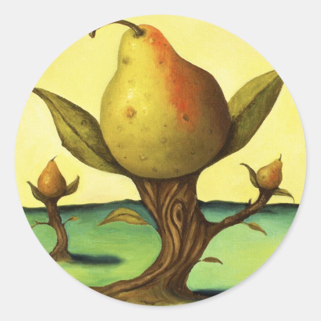 Pegatina Redonda Árbol de imágenes (Anverso)