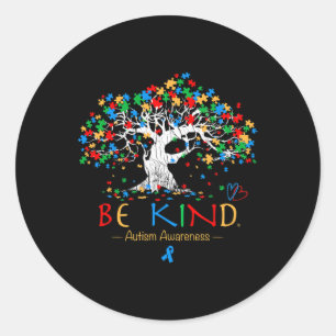 Pegatina Redonda Arbol De La Vida Autismo Conciencia Mes Rompecabez