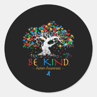 Pegatina Redonda Arbol De La Vida Autismo Conciencia Mes Rompecabez