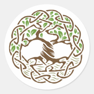 Pegatina Redonda Árbol de la vida céltico